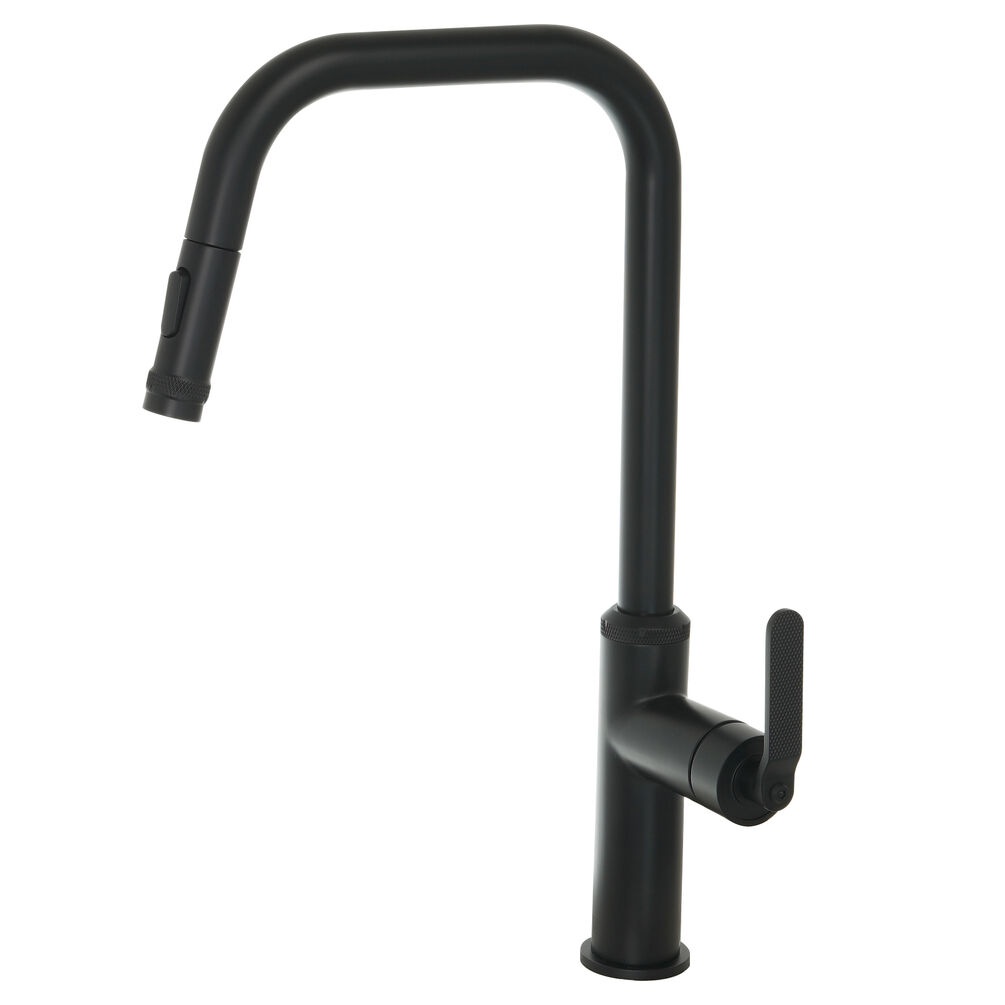 JTP Décor Matt Black Single Lever Pull Out Spout Mixer Cut out